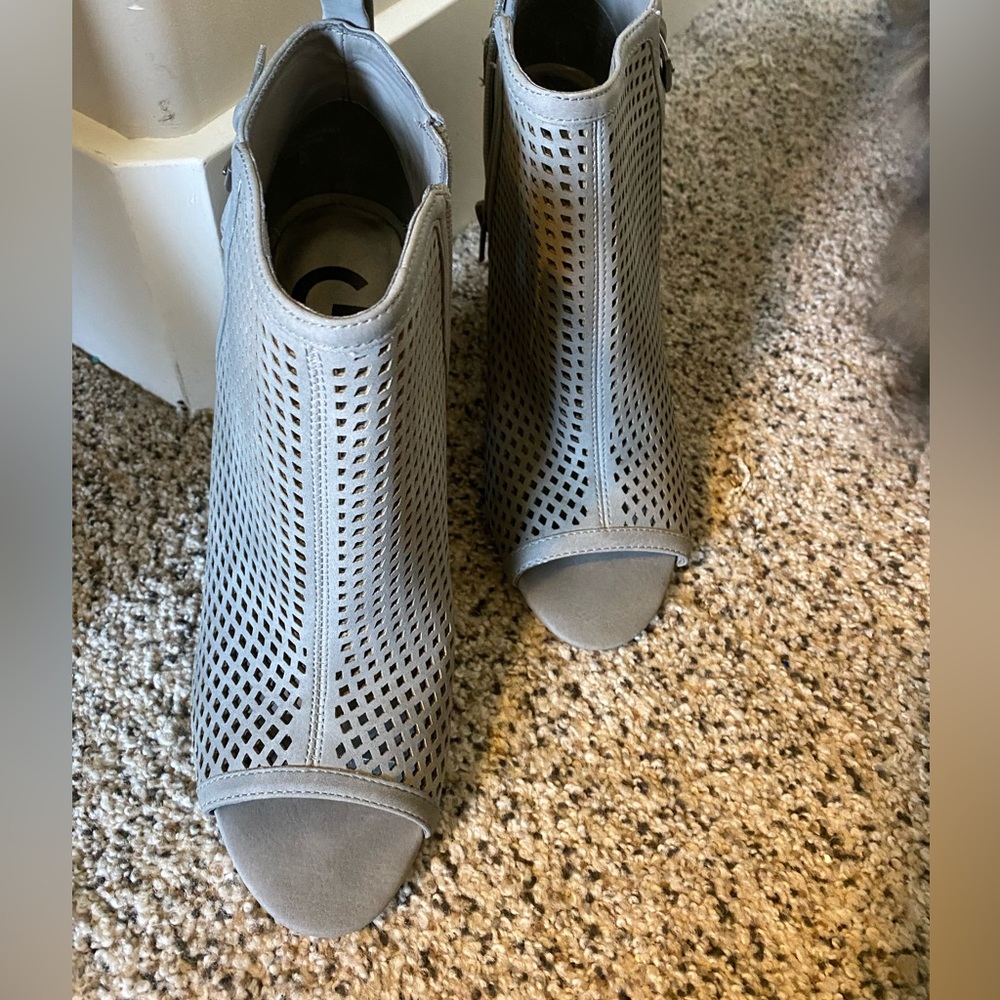 G by Guess, size 8 open toe ankle blocked heel